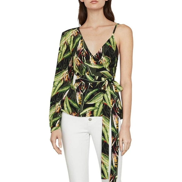 🔥BCBGMAXAZRIA Bird of Paradise Wrap Blouse
